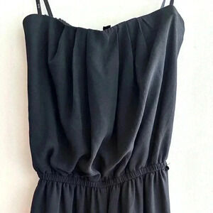 Iris Los Angeles Black Strapless Jumpsuit, Flowy Chiffon Jumpsuit, Size Small